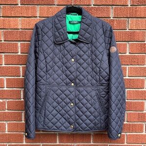Lauren Ralph Lauren Navy Quilted Jacket in excellent like new condition, Size L